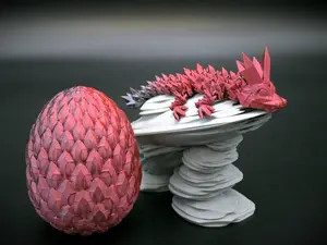 Articulated Baby Dragon and Egg Set 7 inches