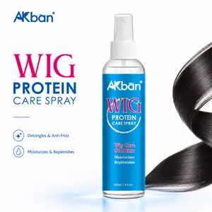 AKban Wig Protein Care Spray for Synthetic & Natural Wigs - Smooth Anti-Frizz Hydrates Moisturizes Cleans Extends Life with Fresh Scent & Tangle-Free Formula