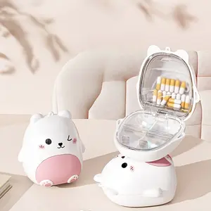 Portable Bear Medicine Box, Charming Bear Design Pill Storage Case with Sealed Compartments, Large Capacity for Daily Medications