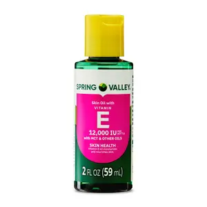 Spring Valley Vitamin E Oil with Keratin 2 Fl Oz (59ml) - 12,000 IU for Intense Moisturizing & Skin Health, Suitable for All Skin Types