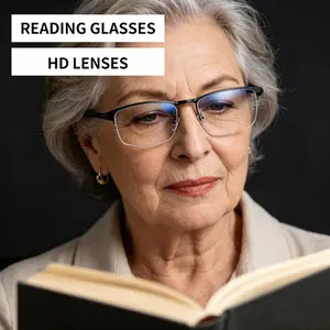 2026 New Unisex Multifocal Anti-Blue Light Presbyopia Glasses, Metal Half-Frame Lightweight Reading Glasses (100-400 Degrees, 3 Colors) with Case, Fashion Classic Sports Eyewear daily