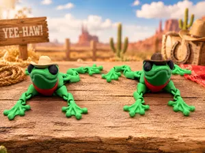 3D Printed Cowboy Frog Sensory Fidget Toy, Stress Relief Novelty Toy for Fidgeting Needs