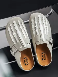 Men's Retro Thick-Bottom Round-Toe Slides - 4-Season Comfortable Indoor Home Leisure & Outdoor Walking Shoes, Casual Fashion Slippers for Boys, Boy