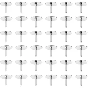 500 Count Push Pins, Thumb Tack, Flat Push Pins, Silver Thumb Tacks, Standard Thumb Tacks Steel Point (Silver-500pc)