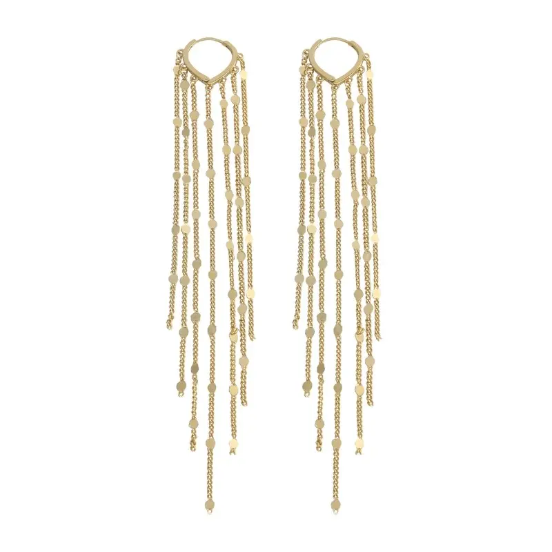 14K Gold Plated Long Tassel Earrings for Women,Chain Tassel Threader Earrings Trend Dangling,Trendy Hypoallergenic Bride Party Prom Jewelry and Women Gifts For Mother's Day gifts summerwins