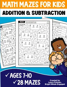 Math Mazes for Kids Addition and Subtraction Activity Book