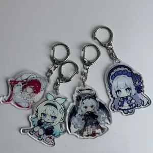 Custom  Acrylic Keychain, Double Layer DollPendant,  Cute Cartoon Anime TransparentCreative  Decoration Small Gift