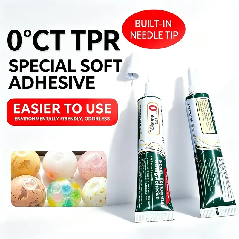 20 milliliters of TPR glue, suitable for molding toys, with a needle tip design, water-resistant, easy to use, and quick setting time.