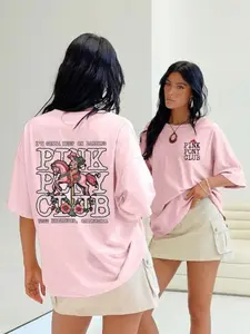Pink Pony Club Graphic Shirt, Unisex Casual Streetwear for Men and Women, Soft Cotton T-Shirt Artistic Pink Rodeo Night Vibes Western Aesthetic, Apparel Made in USA, Gift for Her