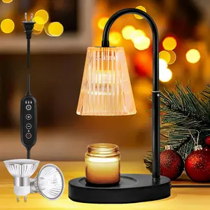 Candle Warmer Lamp with Timer Dimmable, Birthday Gifts for Women Mom, House Warming Gifts New Home Decor, Wax Melt Warmer for Jar Candles with 2 Bulbs, Candle Stand