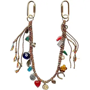 Chain Beaded Keychain, Handmade Keychain for Handbags, Backpack Accessory, Women's Bag Charm, Stylish and Functional, Perfect Gift Idea