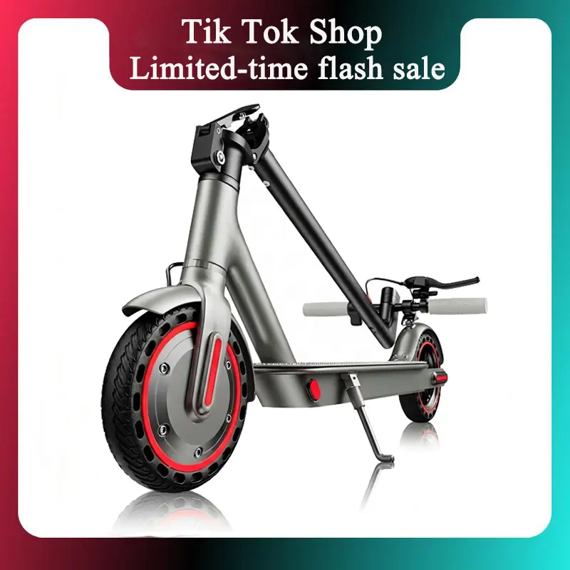 Adults' Folding Motorized Scooter - 350W Motor, 19 MPH Std Speed, Up to 28 MPH via Smart App Control, 12-16 Mi Range, 8.5" Solid Tires, App Controlled Scooter, Lightweight Portable Space-Saving Commuter Option