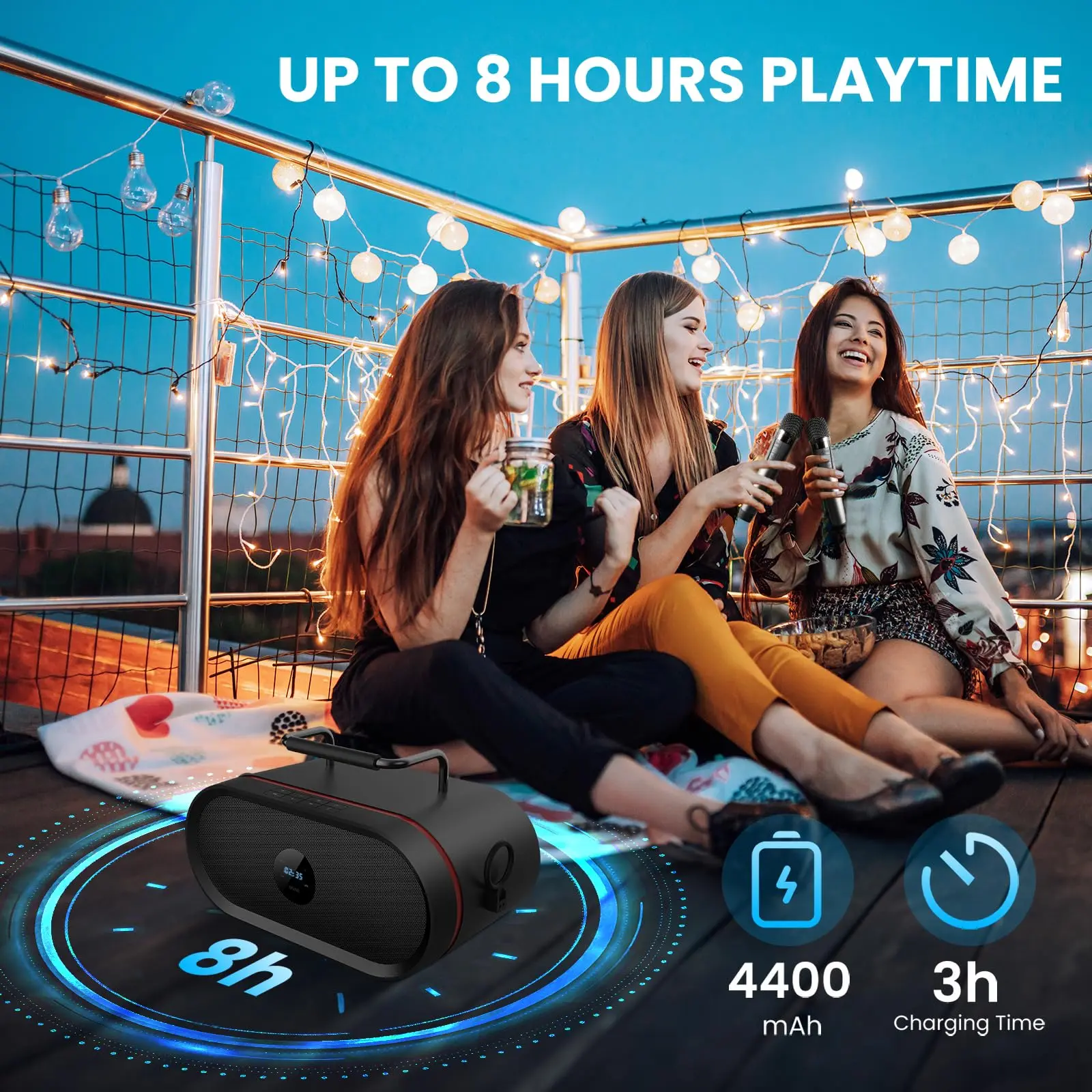 RHM-K666 ポータブル　Bluetooth スピーカー　カラオケ　皇馬 Amazon.co.jp: RHMポータブルカラオケサウンドワイヤレスマイク
