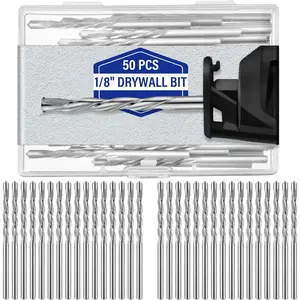 50 Pcs Drywall Router Bits Drywall Drill Bits Guide Point Cutting Diameter Router Rotary Tools (1/8")