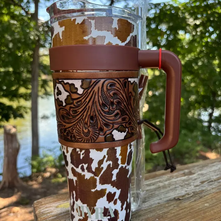 Myra Steel Brown Cow Tumbler S-12053