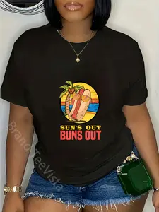 100% Cotton Sun's out buns out hot dog costume T-Shirt