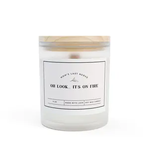 Frosted Glass Candle 11oz  Luxury Soy Blend Candle  Aesthetic Home Decor Gift | Minimalist Frosted Jar Candle | Cozy Scented Candle