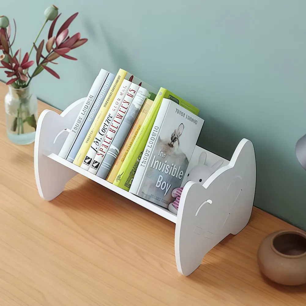 Multifunctional Desktop Bookshelf Organizer, Small Home Storage Rack for Books, Compact Textbook Holder, Open Shelf Storage, Decor Organizer