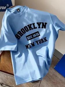 Brooklyn Vintage Breathable Quick-Dry T-Shirt, Unisex Oversized Loose Fit, Casual Streetwear, Long Length, Random Print