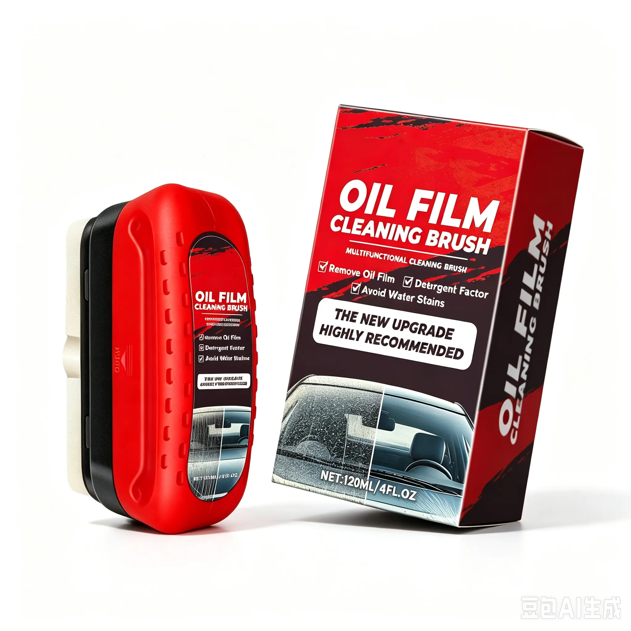 Glass Cleaner, Car Windshield Oil Film Remover Cleanser, Stain Dirt Elimination & Glass Renovation Agent for Clear Vision, Professional Auto Detailing Vehicle Glass Maintenance Supplies