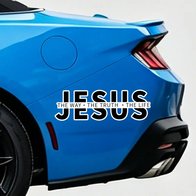 Christian Vinyl Bumper Stickers Jesus The Way The Truth The Life Faith Decals Waterproof Stickers For Car Truck Window Laptop Luggage Decor car decals god