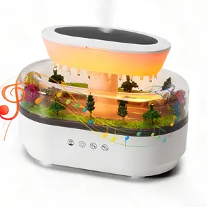 Rain Cloud Humidifier Diffuser with  Rain Sounds  Waves Crackling Fire 7 Color Night Light 250mL Large  Quiet Operation 4-8 Hour Timer Auto Shut Off for Bedroom Sleep Office Relaxation