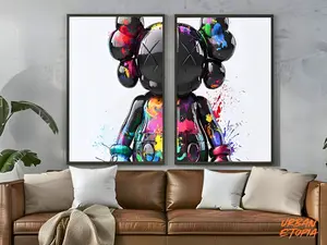 Graffiti Collage Art Poster   A Truly Unique KawsPoster, Hypebeast Figure Print, Kaws Hypebeast Toy Art