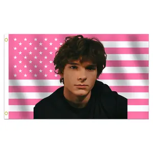 3x5 ft Mason Thames Pink Decorative Flag Fan Art Double Stitched with Brass Grommets Wall Decor for Bedroom Dorm Room Gift