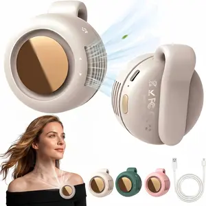 Mini Bladeless Fan. Portable, rechargeable, and silent. Features 3 adjustable speeds, a rotating body, and versatile use as a handheld, waist-mounted, or phone cooling fan. Ideal for outdoor travel,Perfect Gift