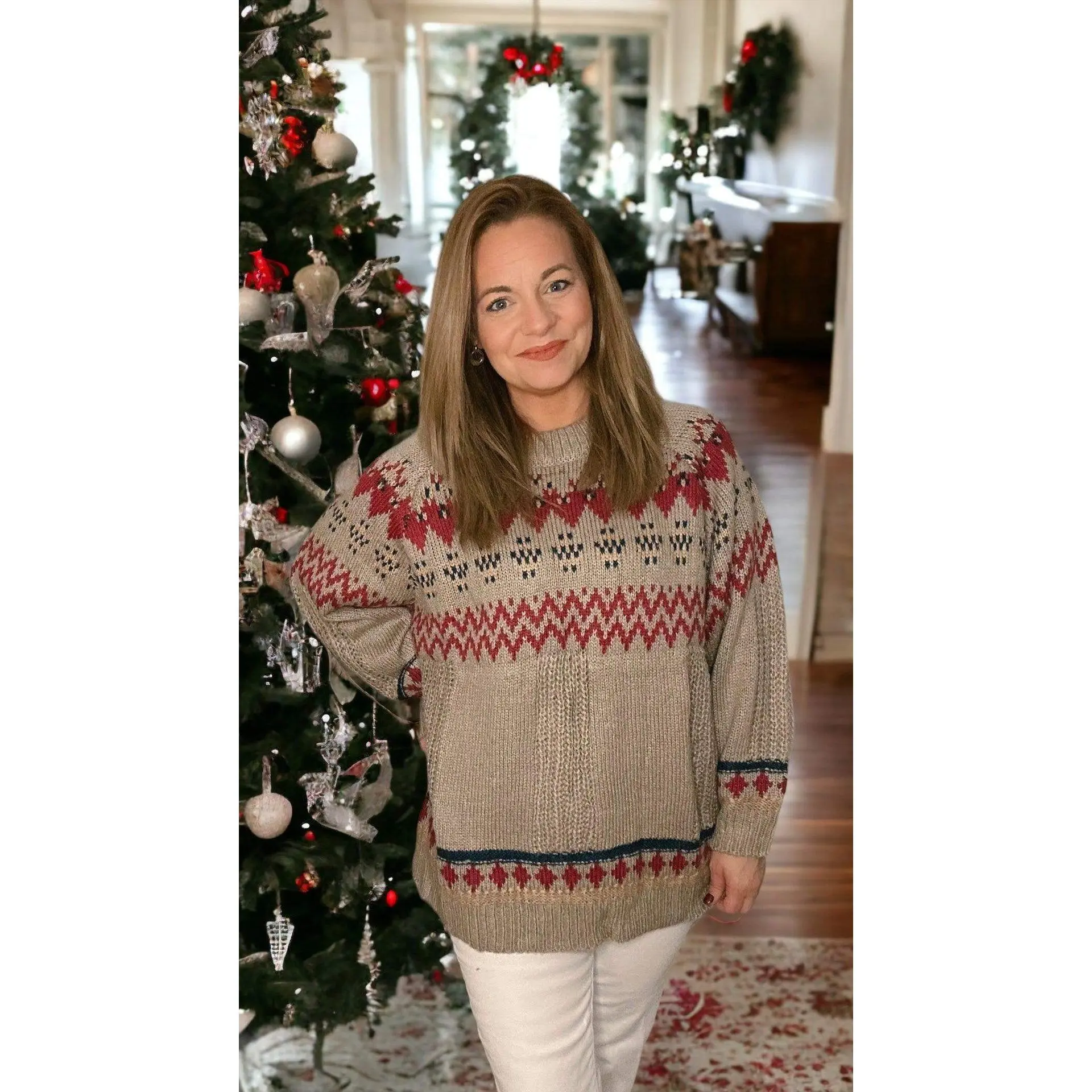 Tribal Winter Knit Oversized Sweater for Women by Fare Isle
