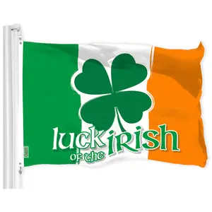 G128 Ireland Irish Luck of the Irish Flag | 3x5 Ft | LiteWeave Pro Series Printed 150D Polyester | Indoor/Outdoor, Vibrant Colors, Brass Grommets, Thicker and More Durable Than 100D Polyester