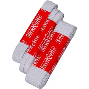 Knit Elastic for Sewing - 3 Pack - 1/4", 1/2" & 3/4" Wide, Soft & Stretchy White Elastic Bands for Sewing Waistbands, Necklines, Sleeves, Skirts, Scrunchies, Swimwear, Cuffs & DIY Crafts