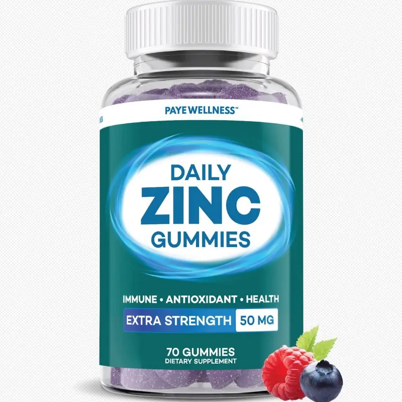 PAYE Zinc Gummies 50 mg Daily Support Supplement for Immune System, 70 Gummies (1-Pack) for Adults & Teens - Berry Flavored Vitamin Supplement - Fitness, Edible