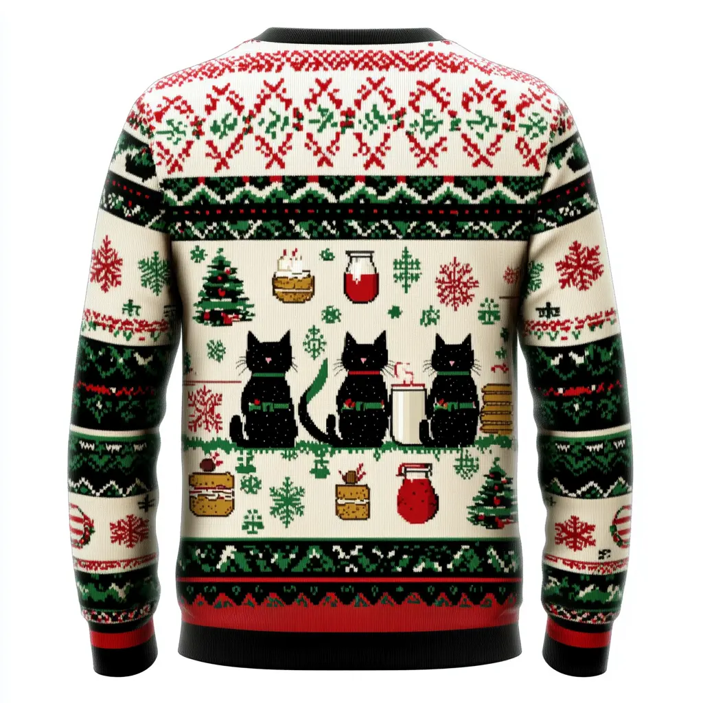 Get Festive with Our Funny Cat Ninja Ugly Christmas Sweater! Perfect for Holiday Parties & Family Gatherings. Great Gift for Men, Women & Kids.