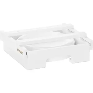 9-inch Paper Plate Dispenser (Need 10.2 Inches Deep Cabinet Space) Under Cabinet Bamboo Plates Holder, Kitchen Vertical Dipensers Caddy, White