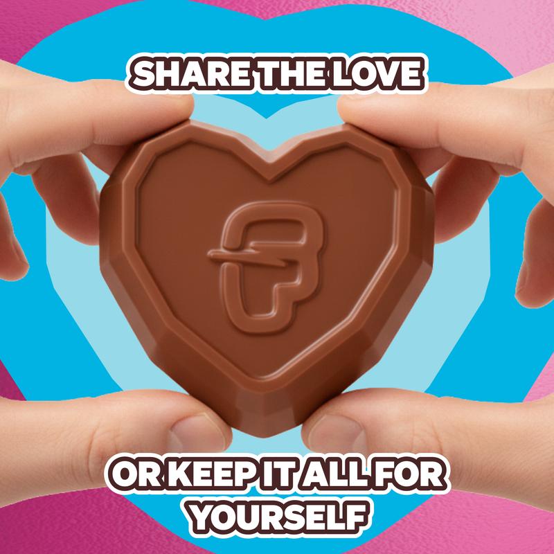 Feastables by MrBeast Valentine's Chocolate Caramel Hearts, 20-Count Share Pack for Gifting & Sharing