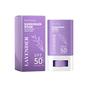 Lavender Sunscreen Stick for Face and Body, SPF50+ Daily Face Moisturizer Sunstick Protection Bar, Lightweight No Whitecast Sunscreen Facial Moisturizing Makeup Skincare