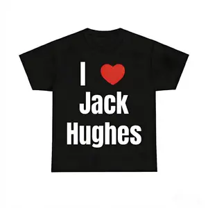 Game Day Apparel Cotton TShirt I Heart Jack Hughes for Fans Featuring Bold Graphic Design