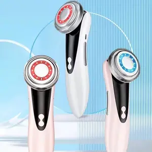 Face Massager with Red & Blue Light Therapy, 5-in-1 Skin Tightening & Anti-Aging Device