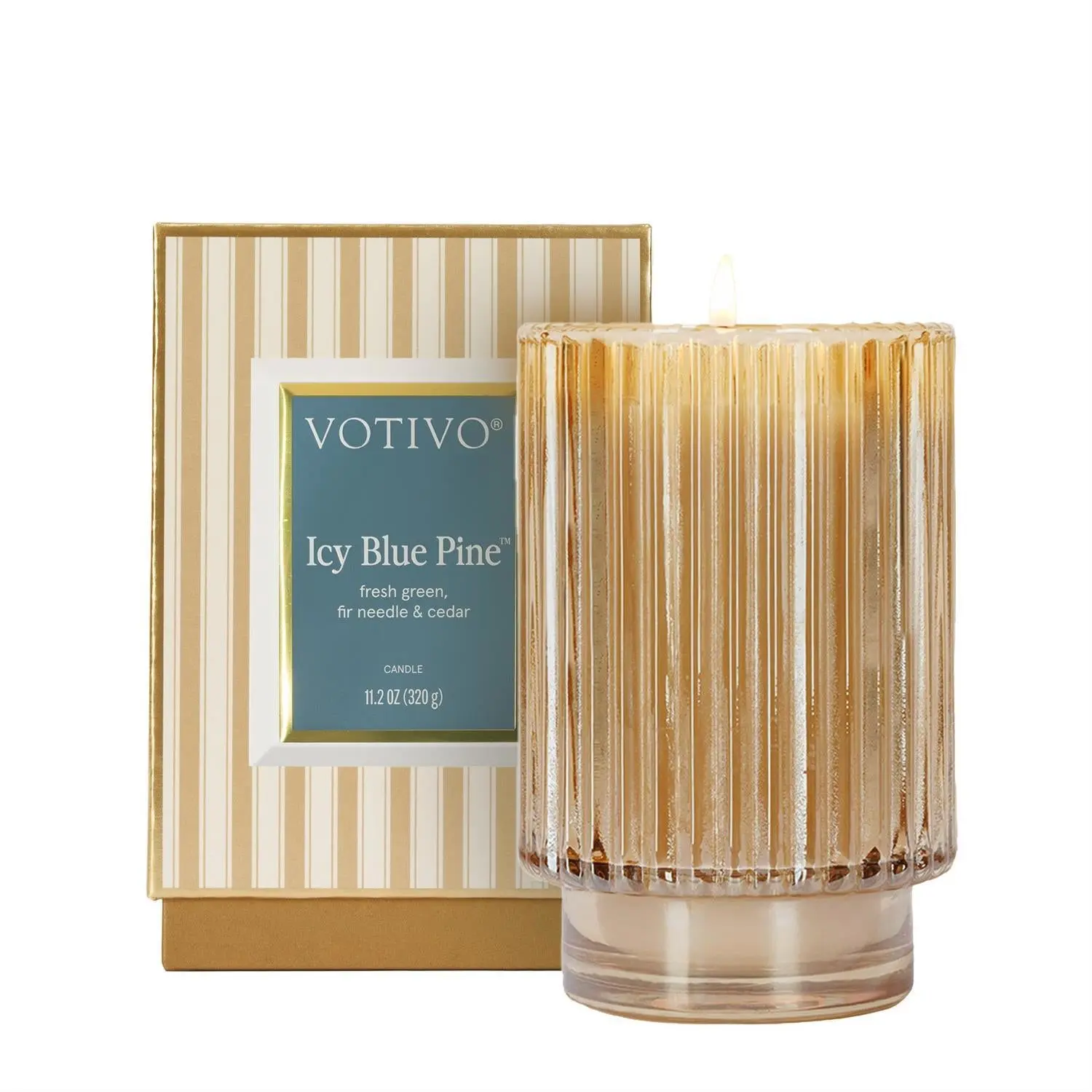 Icy Blue Pine Holiday Candle