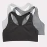 Hanes Women's Cotton Racerback Sports Bralette Low Impact 3-pack Bra Multi Pack Comfortable Fit Everyday Support Breathable Hfa003
