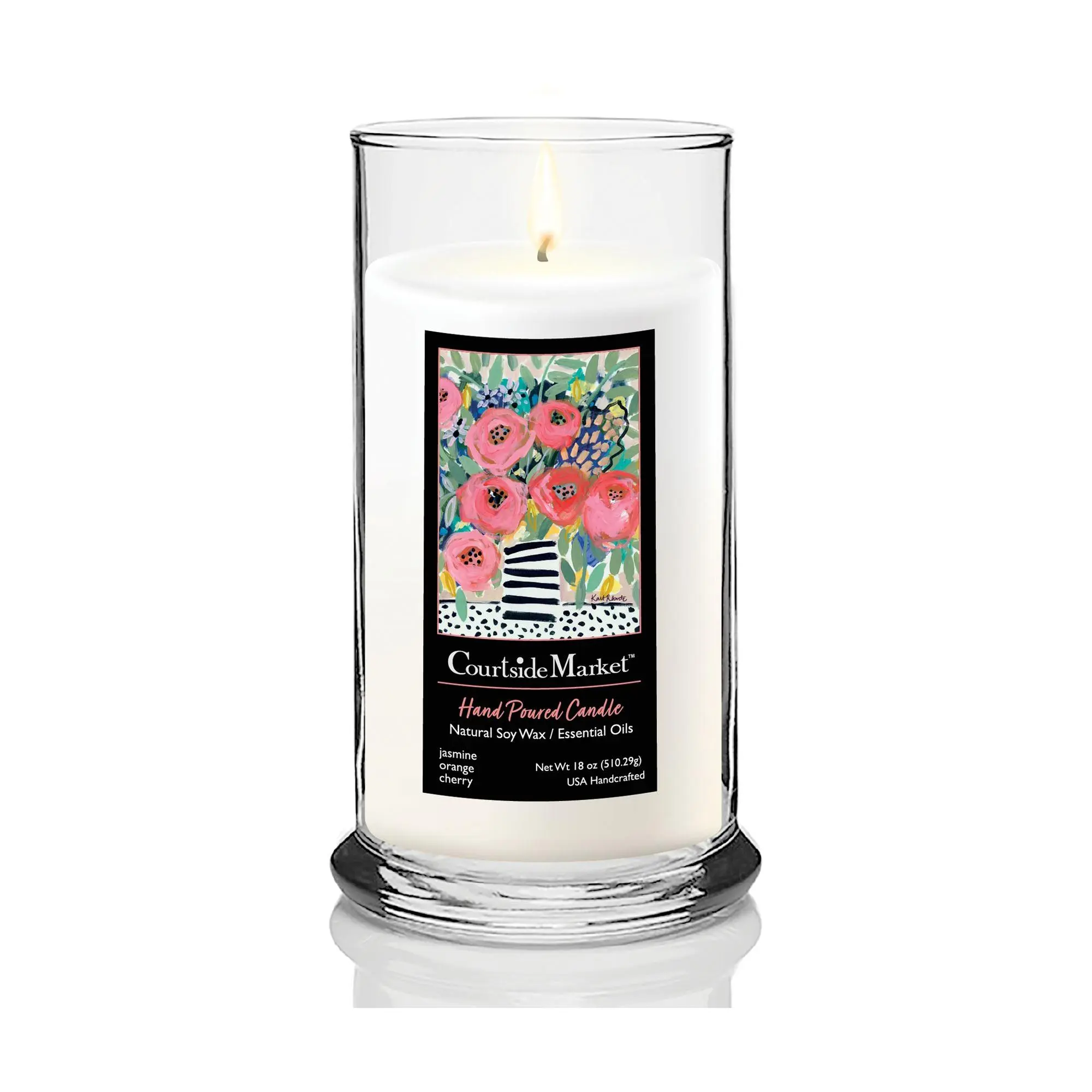 Courtside Market Welcome Party Status Candle Gl ass 18 oz.