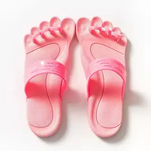 New five finger funny women's slippers with finger cots, anti odor and anti slip, big toe outward correction indoor and outdoor slippers