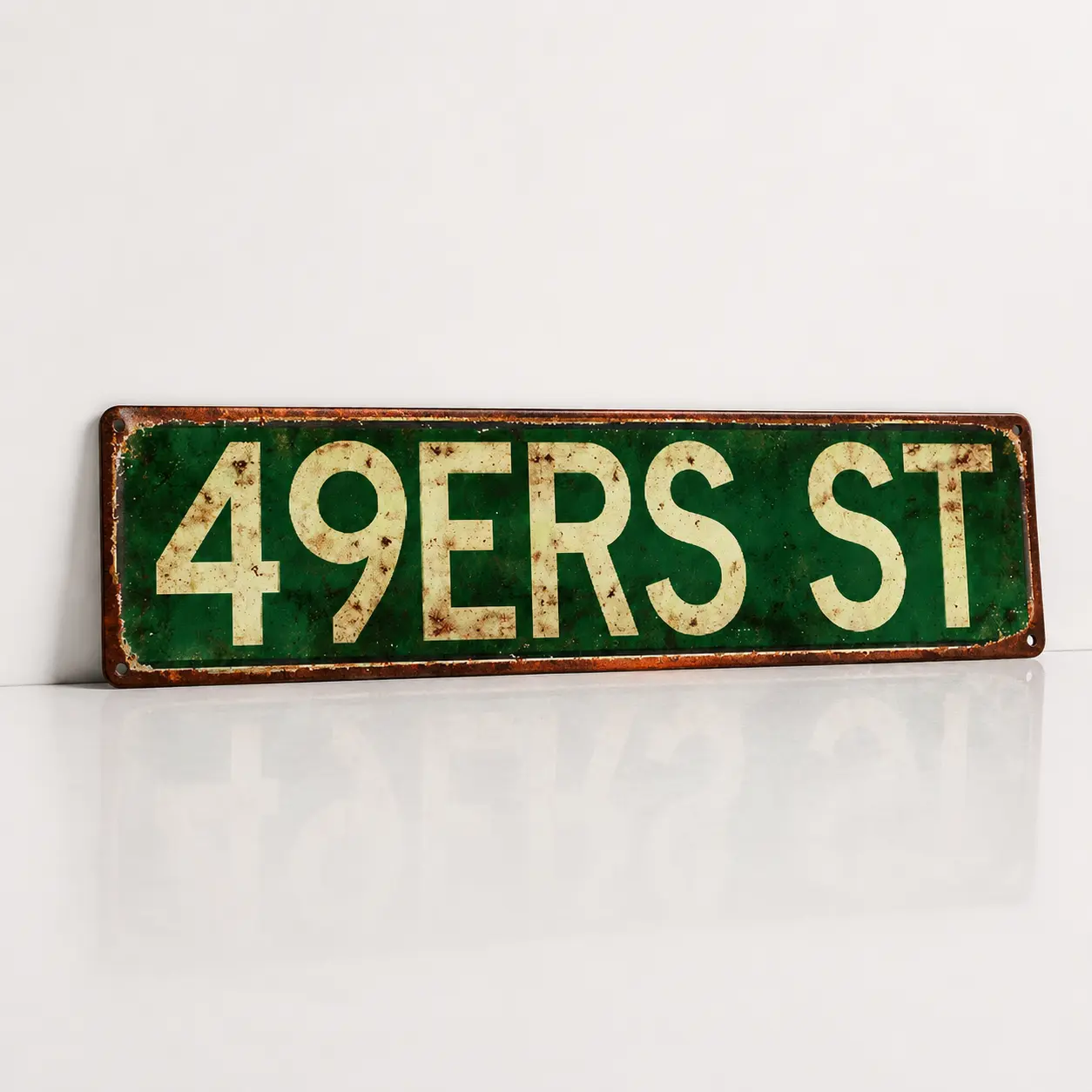 49ERS ST Aluminium Retro Plaque Sign - 4x16in Vintage Rectangle Metal Street Sign, Rustic Farmhouse Design House Decor Aesthetic, Home Supplies Room Decor for Garage Wall, Man Cave Birthday Gift
