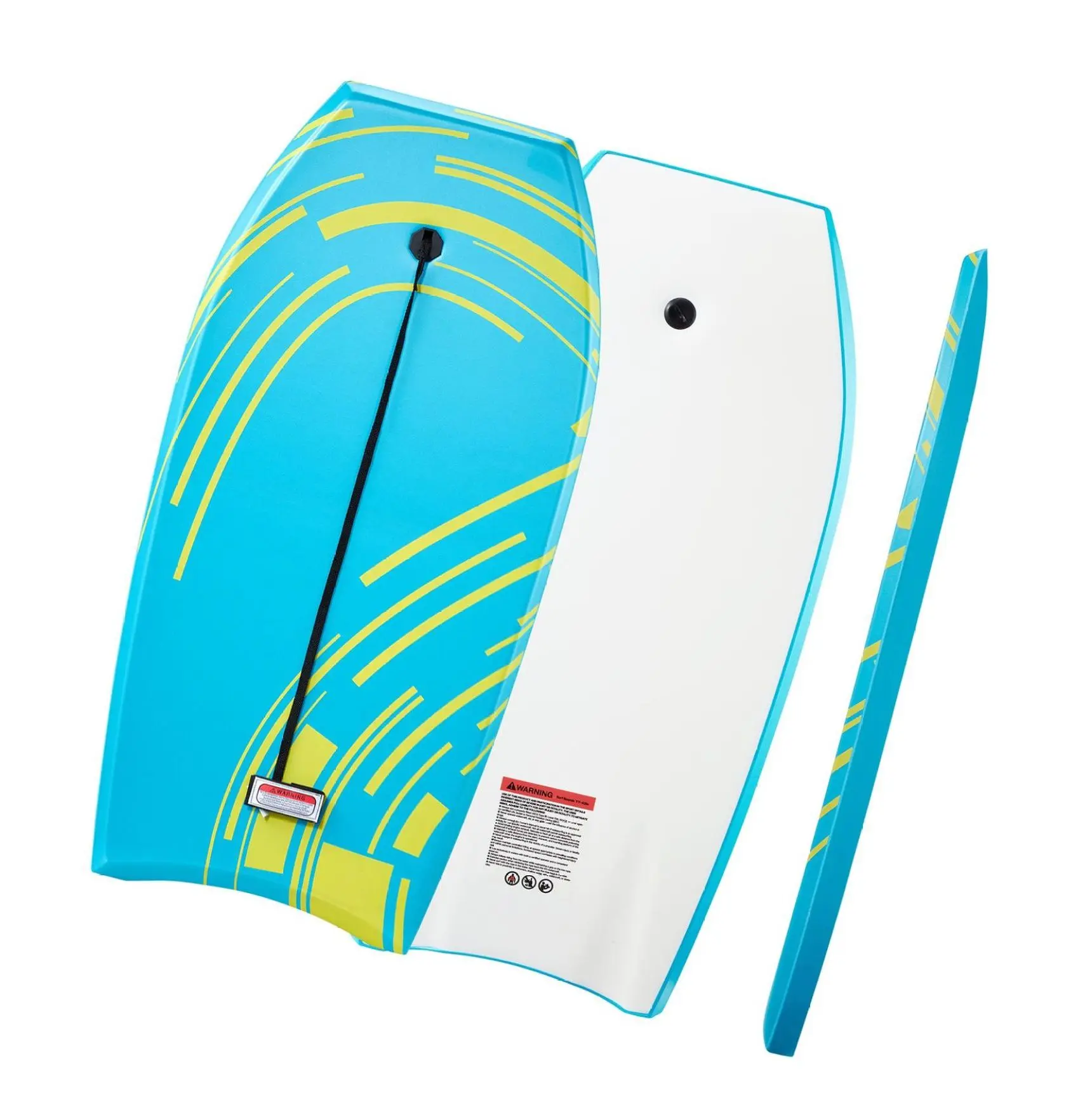 42 Inch Bodyboard Beginner, Body Board with Leash, EPS Foam Core, UV Resistant Beach Surfboard for Youth & Adults Up to 180lbs Default
