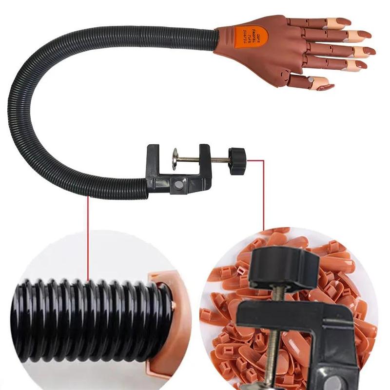 Professional Manicure Practice Hand, 1 Box Manicure Training Practice Hand Model with False Nails, Manicure Tool for Home & Salon Use, DIY Manicure Supplies, Nail Art Tools