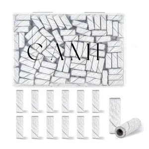 CAMI Mini Sanding Bands 100 Piece Set for Acrylic Nails Gel Manicures & Pedicures 240 Grit Zebra Sanding Bands