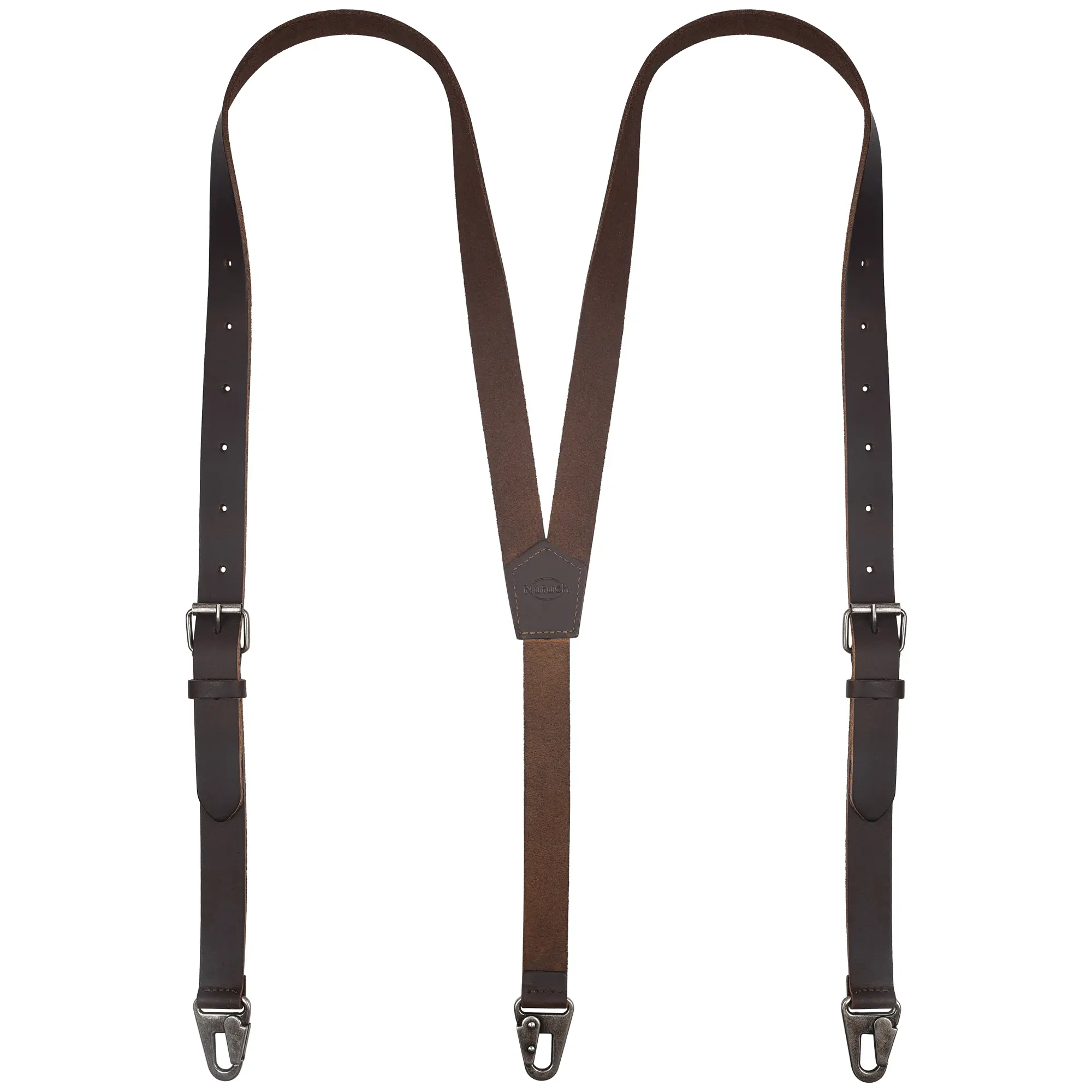 NUTUCH Full Grain Leather Y Suspender for Men - Vintage Fashion Antique Look