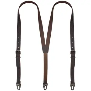 NUTUCH Full Grain Leather Y Suspender for Men - Vintage Fashion Antique Look