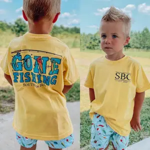 Youth & Adult Gone Fishing Graphic T-Shirt, Front & Back Design Outdoor Summer Outfit Matching Family Fishing Lover Gift Casual Tee, Hunting and Fishing Shirt, Country Boy Style, Outdoor T-Shirt, Youth Clothing, Gift for Boys